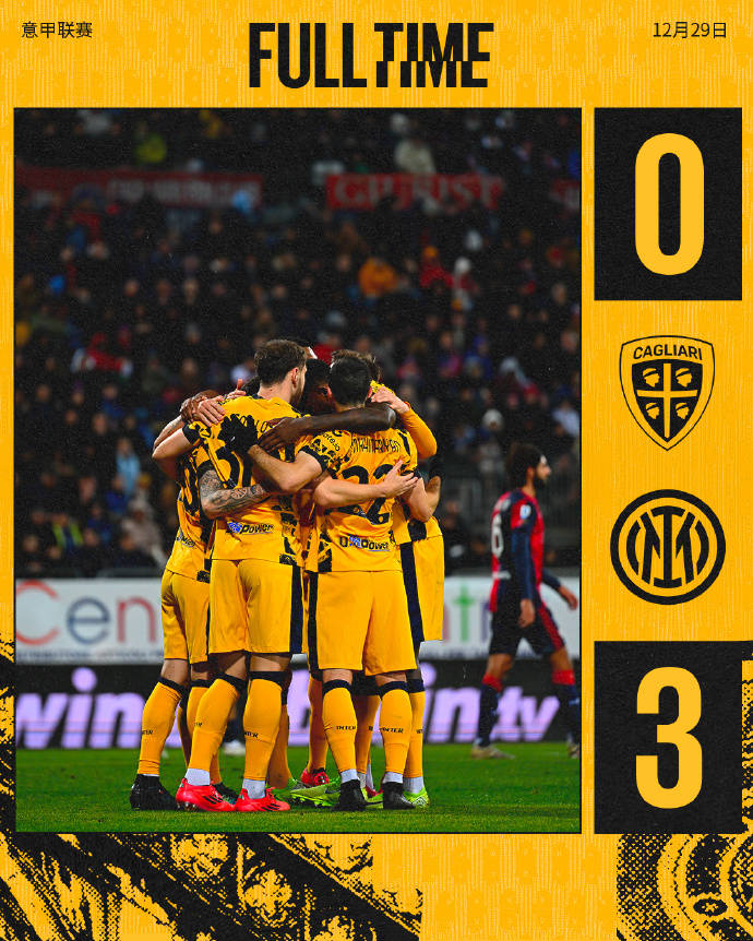 卡利亚里客场战平，积分榜上升一位